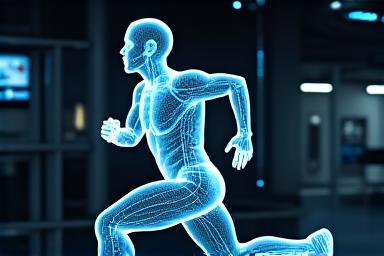 3Dモーションキャプチャでアスリートの動きを分析する様子