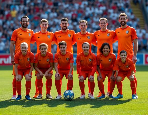 雄大スポーツのカスタムユニフォームを着用したサッカーチーム